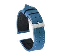 Wdjadp 18/19/20/21/22mm Quick-Release Genuine Leather Strap, Easy To Change By Hand, Suitable for Both Business and Casual Occasions.,Blue,22mm
