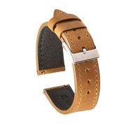 Wdjadp 18/19/20/21/22mm Quick-Release Genuine Leather Strap, Easy To Change By Hand, Suitable for Both Business and Casual Occasions.,Light Brown,21mm