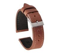 Wdjadp 18/19/20/21/22mm Quick-Release Genuine Leather Strap, Easy To Change By Hand, Suitable for Both Business and Casual Occasions.,Brown,20mm