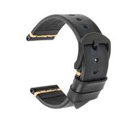 Wdjadp 18/20/22/24mm Genuine Leather Strap, Classic Style, Suitable for Both formal and Casual Occasions.,Ash Black-Black,20mm