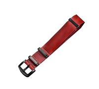 Wdjadp 18/20/22/24mm Vintage Genuine Leather Strap With A Classic Distressed Finish, Suitable for Everyday Wear.,Red-Black,24mm