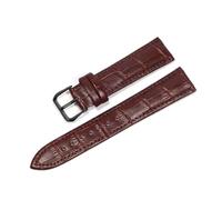 Wdjadp 18/20/22mm Crocodile-Patterned Embossed Strap, Classic Pattern, Suitable for Both Business and Casual Wear.,Brown Black,14mm