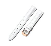 Wdjadp 18/20/22mm Genuine Leather Strap, Replacement, Suitable for Business Casual and Everyday Wear.,White-1,18mm