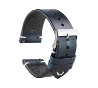 Wdjadp 18/20/22mm Vintage Quick-Release Leather Strap, Easy To Install By Hand, Suitable for Both formal and Casual Occasions.,Blue,20mm