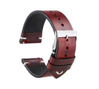 Wdjadp 18/20/22mm Vintage Quick-Release Leather Strap, Easy To Install By Hand, Suitable for Both formal and Casual Occasions.,Red,20mm