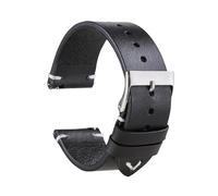 Wdjadp 18/20/22mm Vintage Quick-Release Leather Strap, Easy To Install By Hand, Suitable for Both formal and Casual Occasions.,Black,22mm