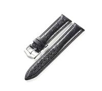 Wdjadp 22mm Double-Sided Waterproof Genuine Leather Strap, Sweat and Moisture Resistant, Suitable for Both Business and Casual Occasions.,Black,22mm