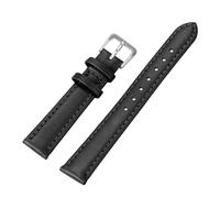 Wdjadp 8-22mm Slim and Soft Genuine Leather Strap, Universal Replacement Strap,Black-Steel,18mm