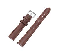 Wdjadp 8-22mm Slim and Soft Genuine Leather Strap, Universal Replacement Strap,Brown-Steel,16mm
