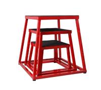 WDJBPSH 3 Pack Plyometric Jump Box Set, Anti-Slip Conditioning Workout Equipment for Step-Up/Explosive Power/Jumping Training, Load -300kg(Red)