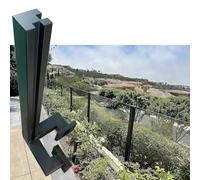 WDJBPSH Black Deck Glass Panel Fencing Railing Post, Wall Mount Balcony Railing System with Complete Installation Kit, Custom Height Guardrail Pillar(Black-Corner post,H-36in/92cm)