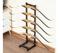 WDJBPSH Commercial Bow and Arrow Display Stand, Black Floor - Mounted Holder for Archery Enthusiasts & Retail Show, Metal Sports Equipment Storage Rack(5-tier)