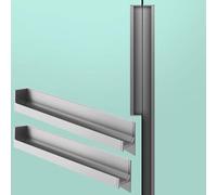 WDJBPSH Embedded Wardrobe Edge Pulls, L-Shape Aluminum Edging Trim for Bedroom Closet/Kitchen Cabinet/Office Drawer Decor, Easy to Cut - Cupboard Tracks Handles(2 Pack,L-50cm/19.7in)