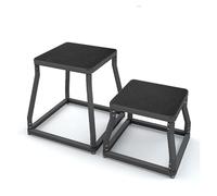 WDJBPSH Fitness Stackable Plyo Box Set, Heavy-Duty Trapezoidal Step Up Exercise Platform for Home Gym Jump & Strength Training, Save Space Workout Bench(Set of 2)