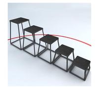 WDJBPSH Fitness Stackable Plyo Box Set, Heavy-Duty Trapezoidal Step Up Exercise Platform for Home Gym Jump & Strength Training, Save Space Workout Bench(Set of 5)