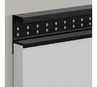 WDJBPSH G-Type Vented Edge Pulls for Cabinets, Full Length Drawer Handle - Recessed Aluminum Handles for Kitchen Bedroom Wardrobe Doors, No-Slot Installation(Black,1650 mm)