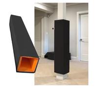 WDJBPSH Grey Pole Column Padding Wrap Around, Impact-Resistant Square Crash Pad Cover for Gym, Playground & Outdoor Sports Equipment(Black,L30 x W30 x H183cm)