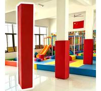 WDJBPSH Playground Red Foam Pole Padding, Shock Absorbing Safety for Wood/Metal/Concrete Columns, Customizable(H- 39in/99cm,8"x8"/20x20cm)