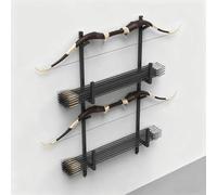 WDJBPSH Wall-mounted Bow and Arrow Storage Stand, Adjustable Black Archery Rack for Garage/Home/Gym/Hunting Cabin Display, Space-Saving