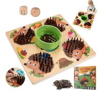 WDJLNZB Wooden Hedgehog Board Game | Sensory for Math & Motor Skills Toy | Counting Peg Puzzle with Dice | Fine Motor Learning Game for Kids Ages 3,4,5 Years | Travel Family Educational Gift