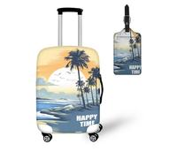 Wdktrgetd 18-32 Inch Scalable Luggage Cover with Tag Dustproof Suitcase Covers Lightweight Luggage Covers Personalized Summer Style Gift Item, Dusk Beach, 22-24inch