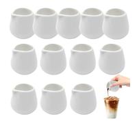 WDKXCN 12 Pcs Small Milk Jugs, Porcelain Milk Jug Small, White Mini Milk Jug Without Handle, Gravy Jug, Sauce Jug, Sugar Pot, 110ML Milk Creamer Pitcher Porcelain for Coffee Milk Creamer and Sauces
