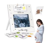 WDKXCN Baby Scan Photo Frames, 9.5'' x 5'' Ultrasound Baby Photo Frame, Baby Photo Frame with 8-40 Weeks Countdown, Baby Announcement Gifts, Gender Reveal Gifts Pregnancy Gifts for Mum Expecting