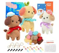 WDKXCN Beginners Crochet Kit, 12 Pack Crochet Kits for Beginners Adults and Kids, Crochet Starter Kit, Complete Crocheting Kit with Step-by-Step Video Tutorials, Accessories
