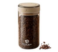 WDKXCN Coffee Bean Storage Container, 1700ML Glass Coffee Jar, with One-Way CO2 Valve, Clear Borosilicate Glass CoffeE Canister,with Date Tracker, Airtight CoffeE Container for Sugar Tea Nuts