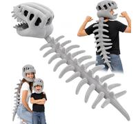 WDKXCN Dinosaur Skeleton Costume, Dinosaur Costume, Realistic Bone Dino Outfit with Spine Extension, Spinosaurus Plush Dino Outfit for Halloween Cosplay Attire Dress Parties