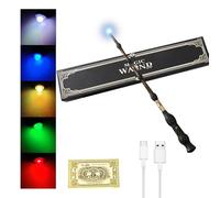 WDKXCN Dumbledore Wand, 37CM Harry Elder Wand with 5 Colors Light, USB Charging Dumbledore Light Up wand, Magic Elder wand in Gift Box with Station Ticket and USB Cable