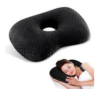 WDKXCN Ear Piercing Pillow, 17 Inch Adjustable Pillow with Hole for Ear, Washable Ear Hole Pillow for Cnh and Ear Pain Inflammation Pressure Sores for Side Sleepers (Black)