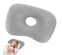 WDKXCN Ear Piercing Pillow, 17 Inch Gray Pillow with Hole for Ear, Washable Ear Hole Pillow for Cnh and Ear Pain Inflammation Pressure Sores for Side Sleepers (No zipper)