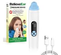 WDKXCN Eustachian Tube Unblocker, Ear Pressure Relief Device with 3 Speed Adjustable, Rechargable Ear Popper, Ears Unblocker Adult for Flying, Swimming, Diving, Tinnitus, Elevator(Yellow Packaging)