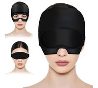 WDKXCN Headache Relief Cap, 3-in-1 Migraine Relief Cap with Removable Eye Mask, Reusable Cold Hot Therapy Headache Mask, Visible Headache Hat, Gel Ice Cap 360°for Relieving Stress and Headaches