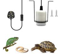 WDKXCN Heat Lamp Holder, E27 300W Heat Lamp for Reptiles with On/Off Switch, Lamp Holder Adapter, Pet Heater Bracket, UK Plug AC 220-250V (NO Bulbs)