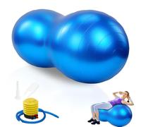 WDKXCN Peanut Ball, 90x45CM Peanut Ball Sensory Kids with Pump, Massage Balls, Exercise Therapy Balls for Yoga, Pilates, Pregnancy, Autism, Core Training Physical Therapy (Blue)