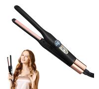 WDKXCN Pencil Straighteners, 2 in 1 Ionic Mini Straighteners & Curler, Lightweight Portable Travel Hair Curler with 5 Adjustable Temperatures 120-200°C, for Short Hair, Bangs & Beards (Black)