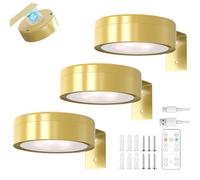 WDKXCN Picture Lights for Wall, 3 Pcs Rechargeable Wireless Picture Lights with Remote, Magnetic Led Painting Light, Self Adhesive Wall Light, for Home Bedroom Art Frame Portrait Wall