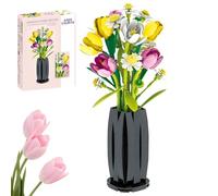 WDKXCN Tulip Flower Building Kit, Flower Building Blocks, Tulip Bunks Bunches Bricks for Women Home Gift Indoor Decoration (1250pcs)
