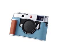 WDMARTUS Camera Half Case for Leica M11/M11-P/M EV1, Vintage Metal Genuine Leather Camera Protective Cases for Leica M11 M11-P M EV1 Stylish Portable Shockproof (BlueS+Orange)