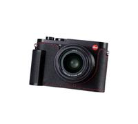 WDMARTUS Camera Half Case for Leica Q3 Q3 43 Q3 28, Vintage Metal Genuine Leather Camera Protective Cases for Leica Q3 Stylish Portable Shockproof (Black)