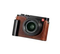 WDMARTUS Camera Half Case for Leica Q3 Q3 43 Q3 28, Vintage Metal Genuine Leather Camera Protective Cases for Leica Q3 Stylish Portable Shockproof (Coffee)