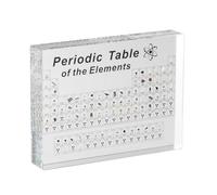 WDMJxar Periodic Table of Elements, Acrylic Periodic Table of 83 Elements for Scientists, Chemistry Charting Tools, Gifts and Craft Decoration, 15 x 11.4 x 2 cm