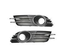 WDMNAO Car Front Bumper Fog Light Grille for Audi A6 C7 2011-2015, 1 Pair Left Right Fog Light Grille Cover Anti Scratch Automotive Exterior Replacement Accessories