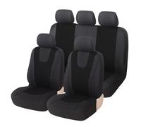 WDMNAO Car Seat Covers Full Set Fabric for Toyota Yaris 2006-2011, 3D Tire Tracks Pattern Side Airbag Compatible Seat Accessories, Black