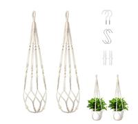 Wdmxszdq 2 Pack Macrame Plant Hangers Hanging，35 Inch Handmade Hanging Plant Holder，With 4 Hooks for Indoor, Outdoor, Boho Home Decor, White(Planters and Plants Not Included)