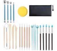 Wdmxszdq Polymer Clay Tools, 25PCS Clay Sculpting Tools, Pottery Sculpting Clay Tools, Air Dry Clay Modeling Kit with Storage Bag, Ceramic Sculpting Tools for Art DIY