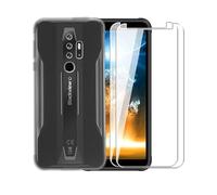 WDMYLFTW Case for Blackview BV6300 Pro + [2 Pack] Glass Screen Protector Tempered Film - Transparent Silicone Soft Flexible Bumper Shockproof TPU Protective Cover Shell (Clear)