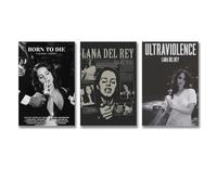 WDNDEORIC 3 PCS Lana Poster Del Rey Cover Singer Music Vintage Wall Art Canvas Posters Room Decorative Aesthetic Print Decor 08x12inch(20x30cm)-3pcs Style-1